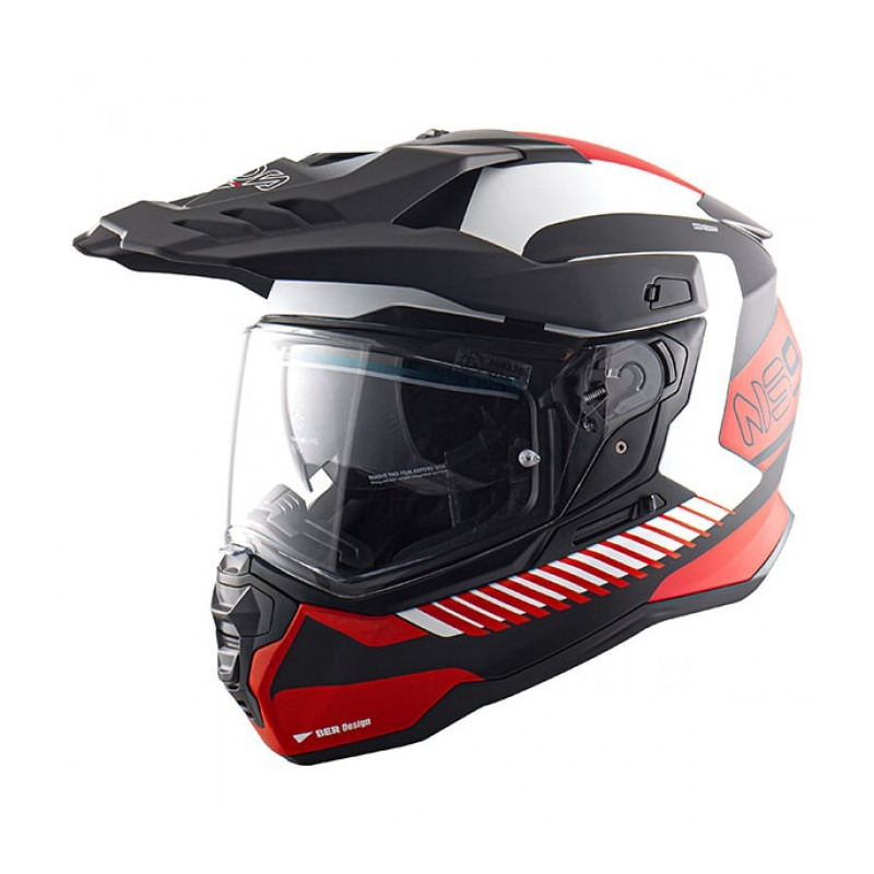NOS - CASCO MOTO ADVENTURE NS-9 MIRAGE NERO/BIANCO/ROSSO