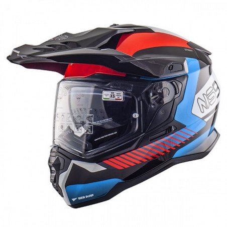 NOS - CASCO MOTO ADVENTURE NS-9 MIRAGE ROSSO/BLU/NERO