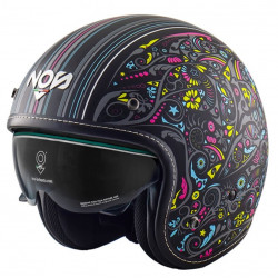 NOS - CASCO MOTO JET CUSTOM NS-1 FREEDOM - NERO/GIALLO/ROSA/BLU