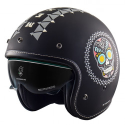 NOS - CASCO MOTO JET CUSTOM NS-1 MEXICAN NERO/GIALLO/ROSSO/BLU