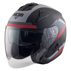 NOS - CASCO MOTO JET NS-2 BLADE GRIGIO/NERO/ROSSO
