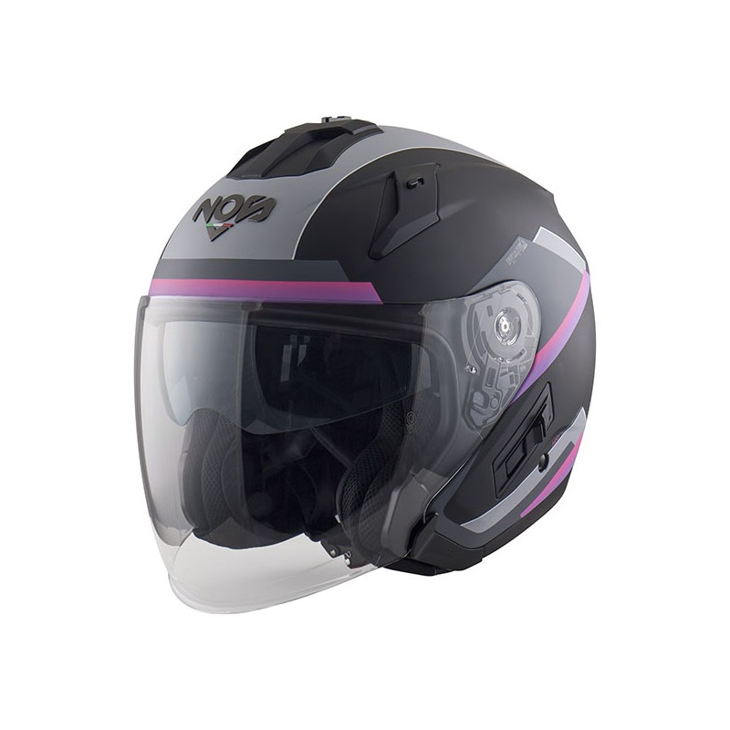 NOS - CASCO MOTO JET NS-2 BLADE GRIGIO/NERO/VIOLA