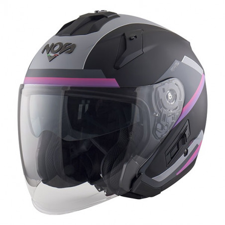 NOS - CASCO MOTO JET NS-2 BLADE GRIGIO/NERO/VIOLA