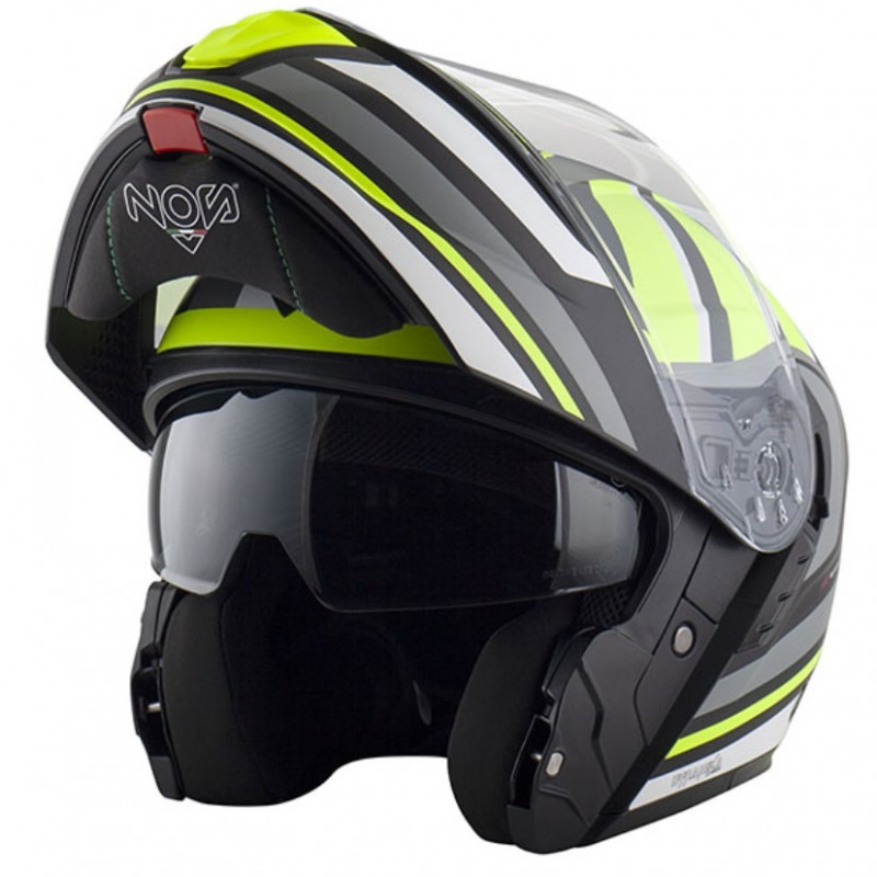 NOS - CASCO MOTO MODULARE NS-14 NITRO - NERO/GIALLO/BIANCO