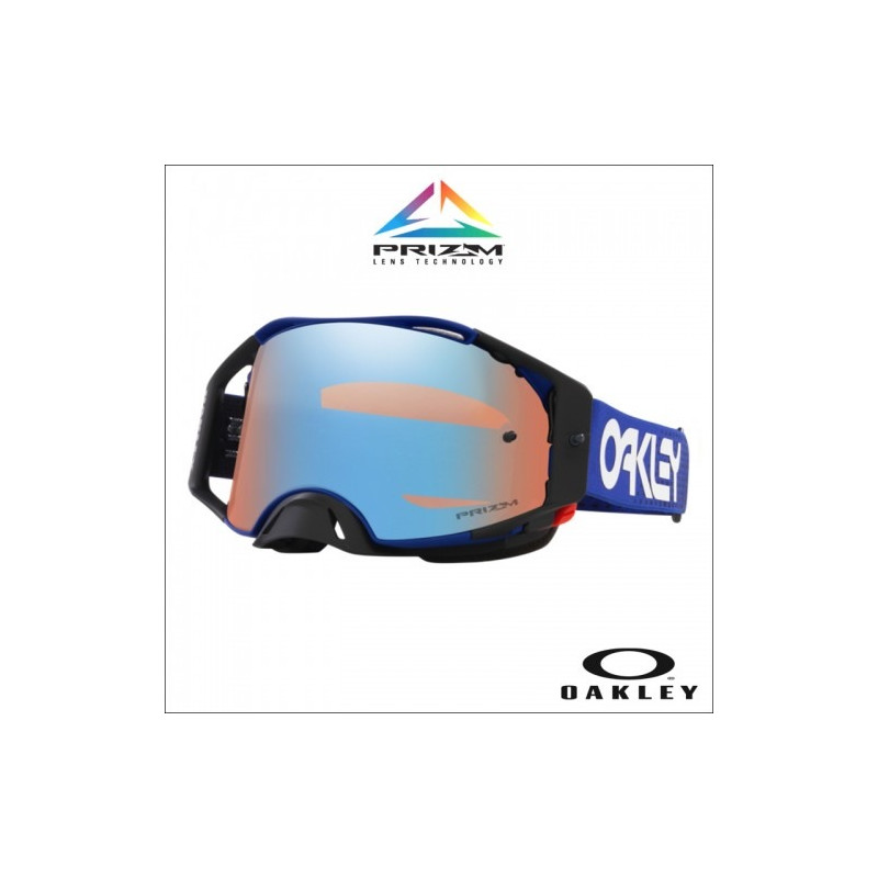 OAKLEY - MASCHERINA MOTOCROSS AIRBRAKE MX MOTO - LENS PRIZM SAPPHIRE - BLU/NERO