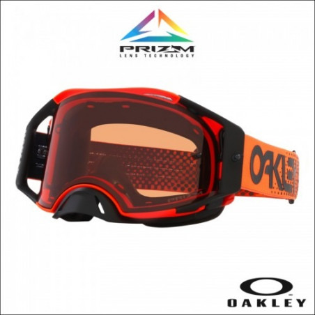 OAKLEY - MASCHERINA MOTOCROSS AIRBRAKE MX MOTO - LENTE PRIZM BRONZE IRIDIUM - ARANCIONE