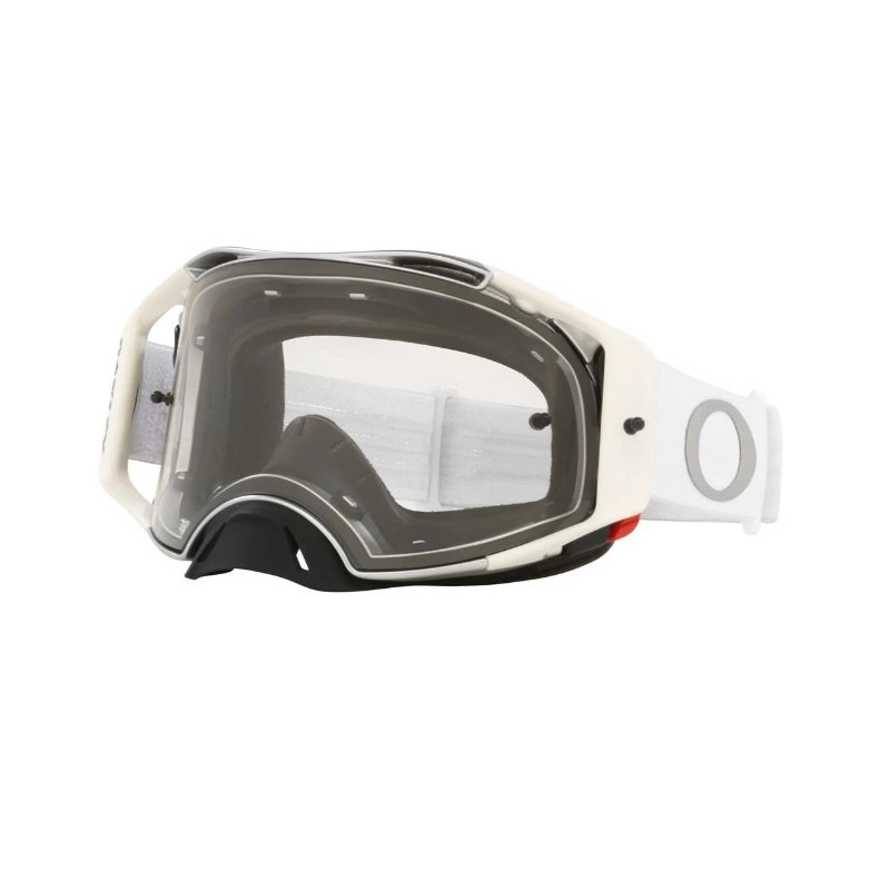 OAKLEY - MASCHERINA MOTOCROSS AIRBRAKE MX TUFF BLOCKS WHITE - LENTE TRASPARENTE - BIANCO