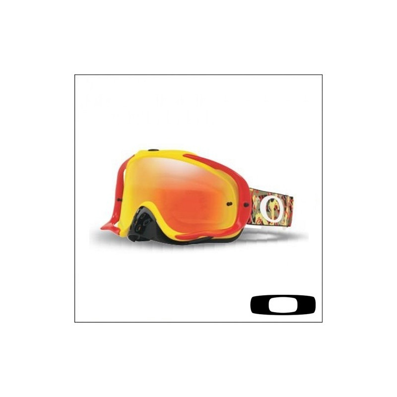OAKLEY - MASCHERINA MOTOCROSS CROWBAR CAMO VINE JUNGLE RED YELLOW - LENTE FIRE IRIDIUM & CLEAR - ROSSO/GIALLO - ROSSO/GIALLO