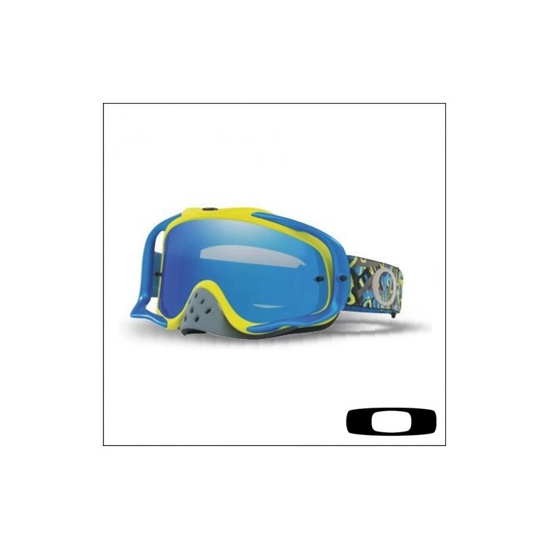 OAKLEY - MASCHERINA MOTOCROSS CROWBAR CAMO VINE NIGHT BLUE GREEN - LENTE ICE IRIDIUM & CLEAR - BLU/VERDE - BLU/VERDE