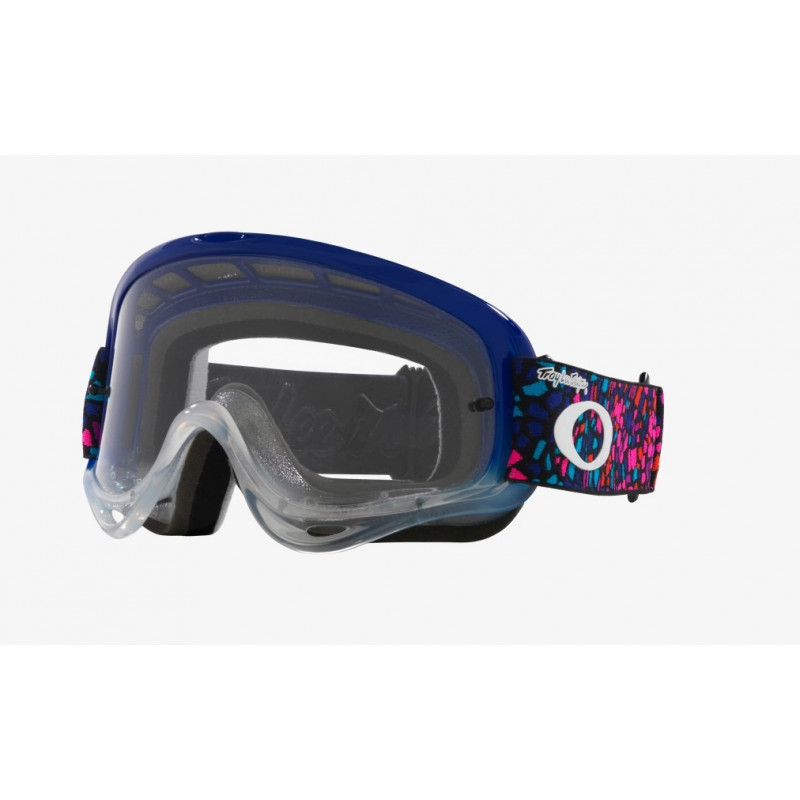 OAKLEY - MASCHERINA MOTOCROSS O-FRAME MX TROY LEE DESIGNS - LENTE TRASPARENTE - BLU/ROSA