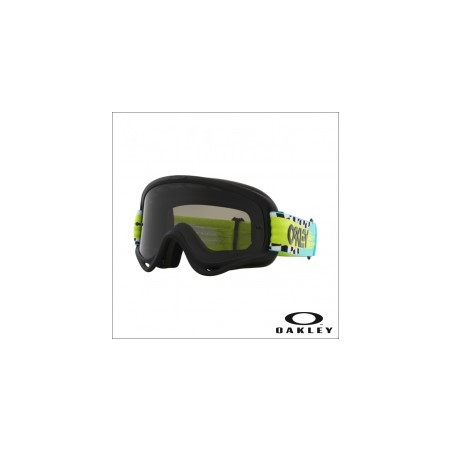 OAKLEY - MASCHERINA O FRAME MX MOTO CHECKS - LENTE DARK GREY - NERO/GIALLO/AZZURRO