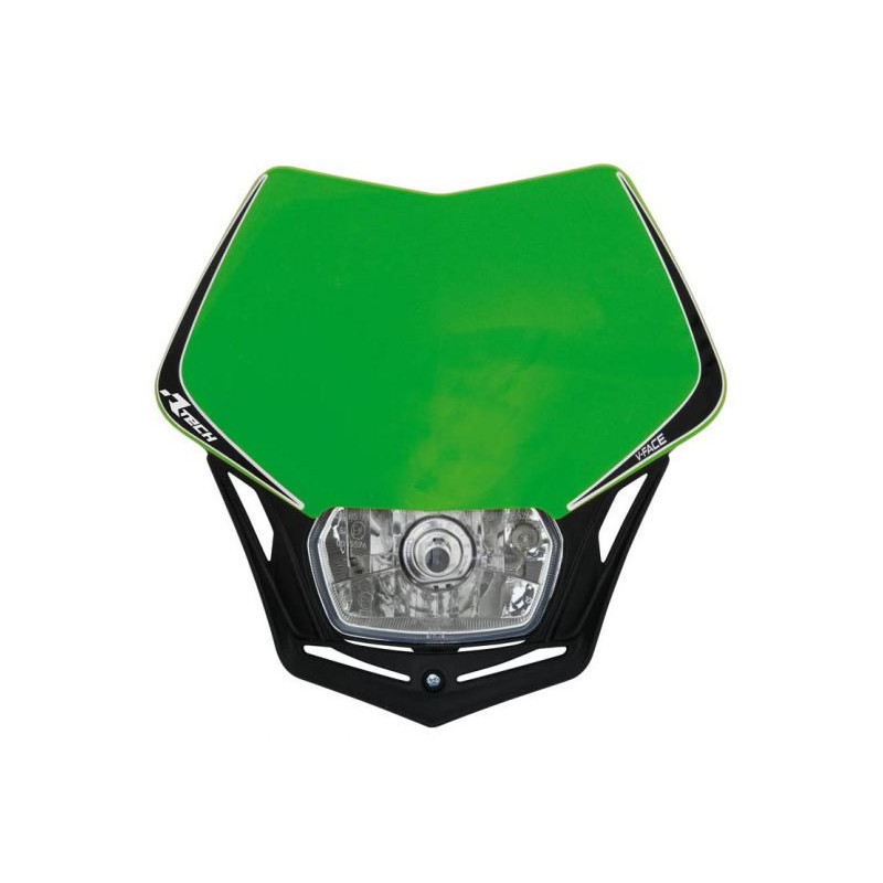 RACETECH - MASCHERINA PORTAFARO V-FACE FULL LED VERDE/NERO RACETECH - MASCHERINA PORTAFARO V-FACE FULL LED VERDE/NERO