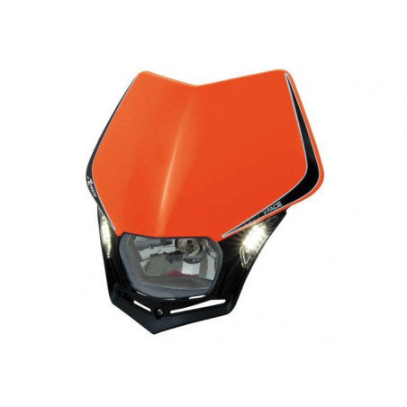 RACETECH - MASCHERINA PORTAFARO V-FACE LED ARANCIONE KTM/NERO
