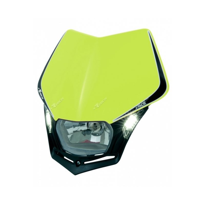 RACETECH - MASCHERINA PORTAFARO V-FACE LED GIALLO FLUO/NERO RACETECH - MASCHERINA PORTAFARO V-FACE LED GIALLO FLUO/NERO