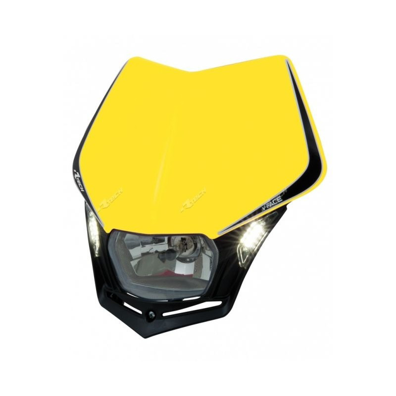 RACETECH - MASCHERINA PORTAFARO V-FACE LED GIALLO/NERO RACETECH - MASCHERINA PORTAFARO V-FACE LED GIALLO/NERO