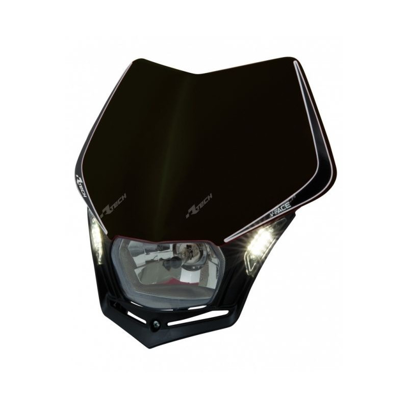 RACETECH - MASCHERINA PORTAFARO V-FACE LED NERO RACETECH - MASCHERINA PORTAFARO V-FACE LED NERO