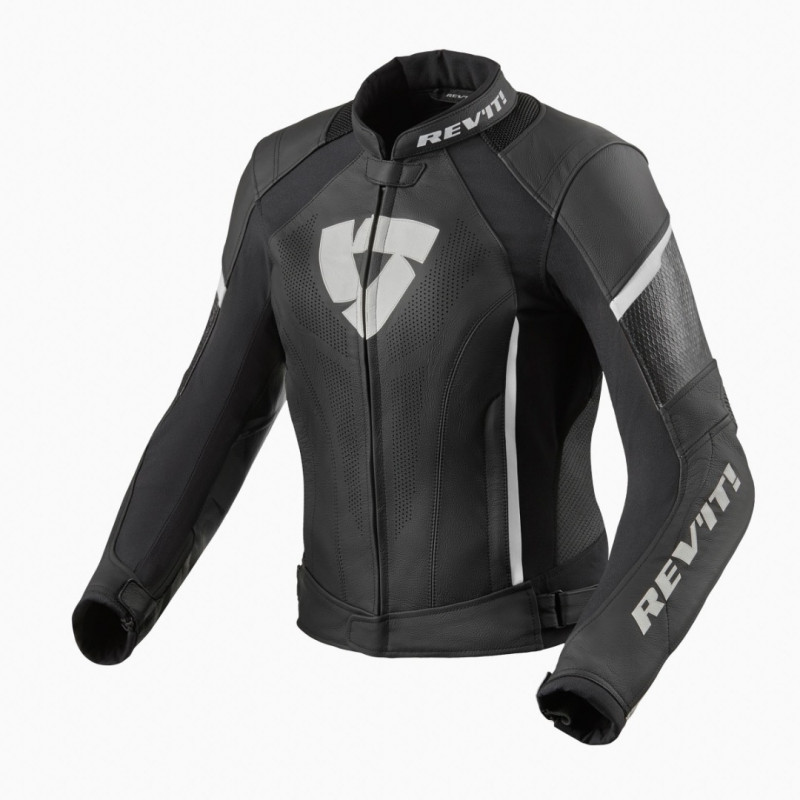 REV'IT - GIACCA MOTO IN PELLE DONNA XENA 3 - NERO/BIANCO
