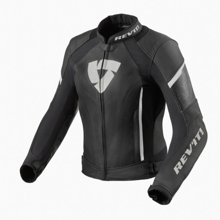 REV'IT - GIACCA MOTO IN PELLE DONNA XENA 3 - NERO/BIANCO