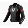 REV'IT - GIACCA MOTO IN PELLE DONNA XENA 4 PRO - NERO/ROSSO FLUO