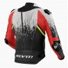 REV'IT - GIACCA MOTO IN PELLE QUANTUM 2 PRO AIR BIANCO/NERO/ROSSO FLUO/GIALLO FLUO