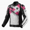 REV'IT - GIACCA MOTO IN TESSUTO DONNA APEX H20 - BIANCO/ROSA