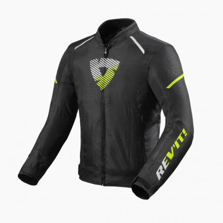 REV'IT - GIACCA MOTO IN TESSUTO SPRINT H2O - NERO/GIALLO FLUO