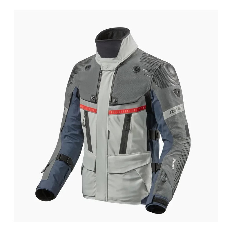 REV'IT - GIACCA MOTO TOURING DOMINATOR 3 GORE-TEX - ARGENTO/BLU