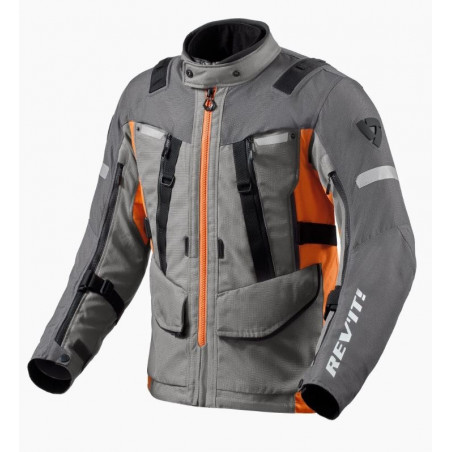 REV'IT - GIACCA MOTO TOURING SAND 4 H2O - GRIGIO/ARANCIONE