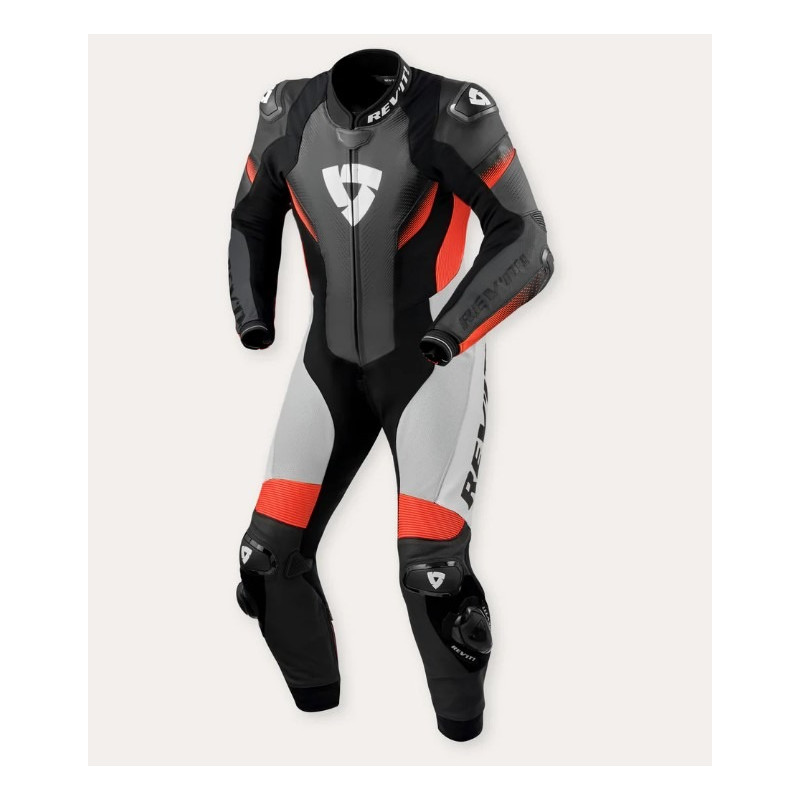 REV'IT - TUTA MOTO INTERA CONTROL - NERO/ROSSO FLUO/BIANCO