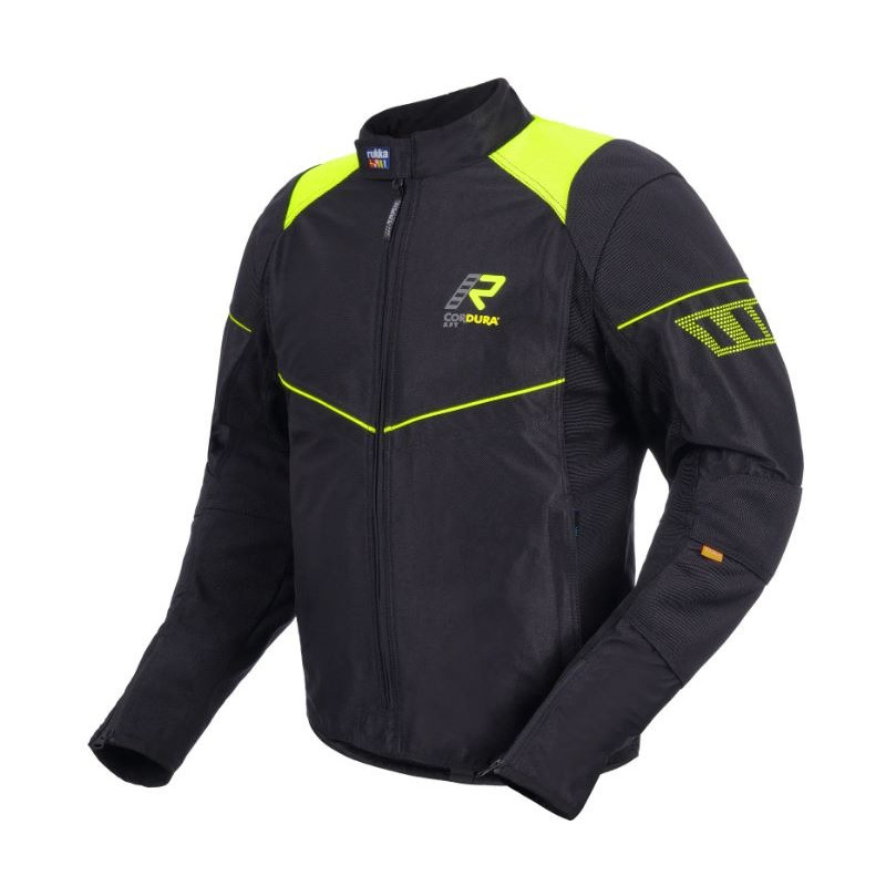 RUKKA - GIACCA MOTO ESTIVA AIRGOBI NERO/GIALLO FLUO