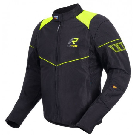 RUKKA - GIACCA MOTO ESTIVA AIRGOBI NERO/GIALLO FLUO