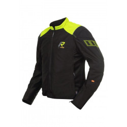 RUKKA - GIACCA MOTO IN TESSUTO ESTIVA STRETCH AIR NERO/GIALLO FLUO