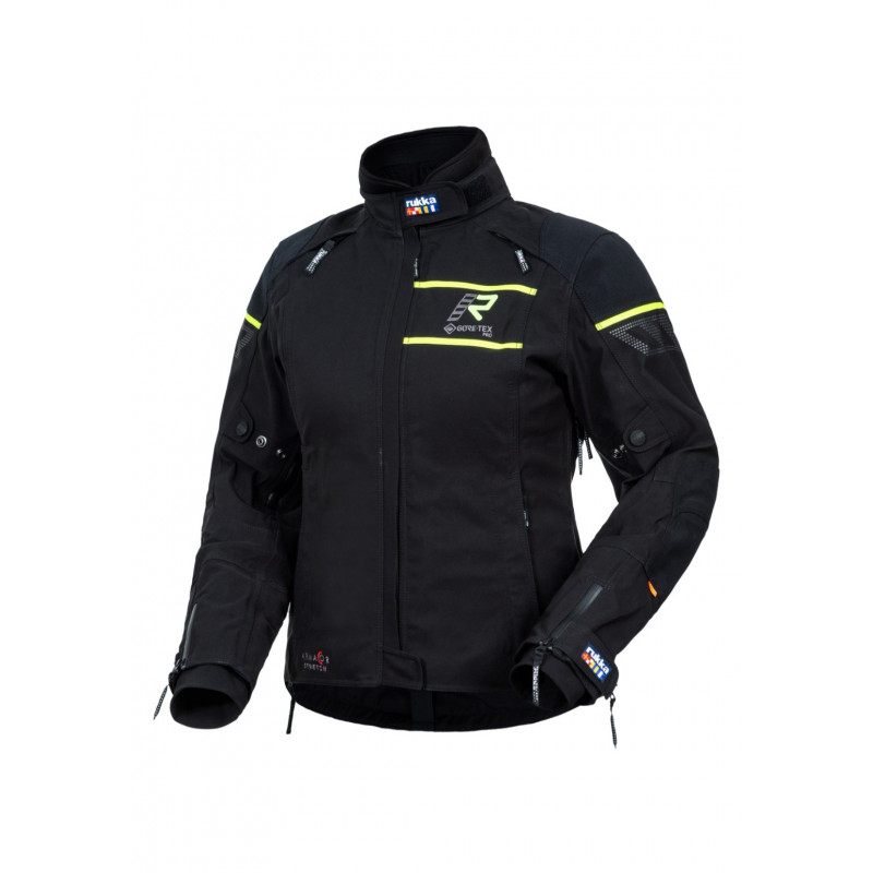 RUKKA - GIACCA MOTO TOURING DONNA RAPTORINA GORE-TEX PRO NERO/GIALLO FLUO RUKKA - GIACCA MOTO TOURING DONNA RAPTORINA GORE-TEX PRO NERO/GIALLO FLUO