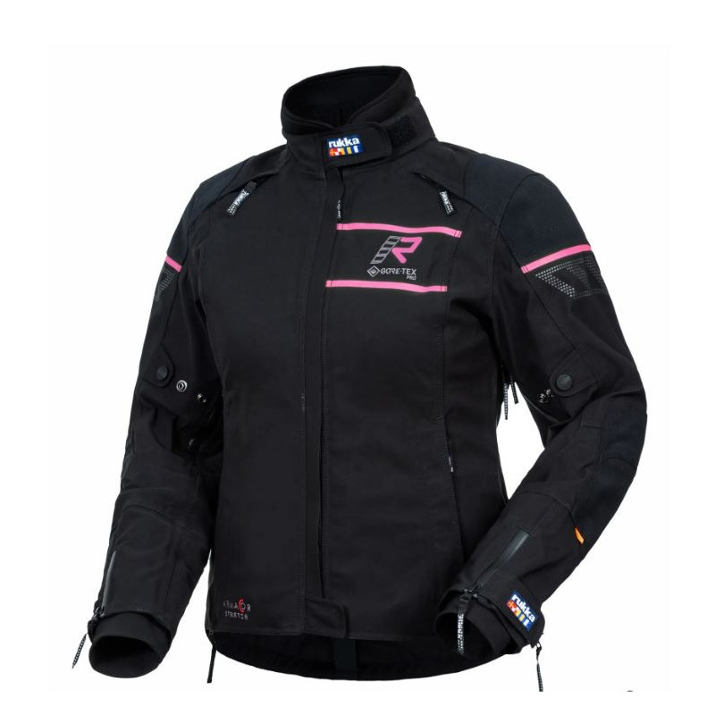 RUKKA - GIACCA MOTO TOURING DONNA RAPTORINA GORE-TEX PRO NERO/ROSA RUKKA - GIACCA MOTO TOURING DONNA RAPTORINA GORE-TEX PRO NERO/ROSA
