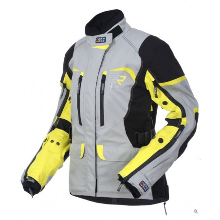 RUKKA - GIACCA MOTO TOURING DONNA RIMORINA GORE-TEX GRIGIO/NERO/GIALLO FLUO