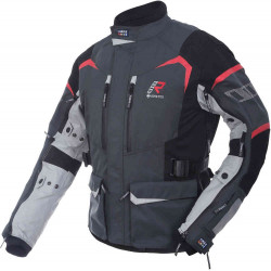 RUKKA - GIACCA MOTO TOURING RIMO-R GORE-TEX NERO/GRIGIO/ROSSO