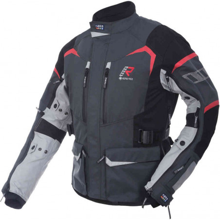 RUKKA - GIACCA MOTO TOURING RIMO-R GORE-TEX NERO/GRIGIO/ROSSO