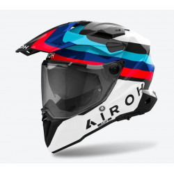 AIROH - CASCO ADVENTURE COMMANDER 2 DOOM BIANCO/BLU/ROSSO