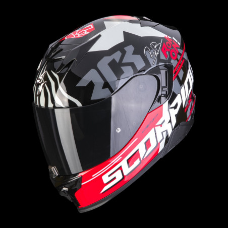 SCORPION EXO - CASCO MOTO INTEGRALE EXO-520 EVO AIR ROK BAGAROS NERO/BIANCO/ROSSO