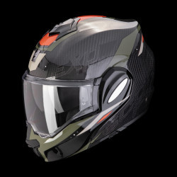 SCORPION EXO - CASCO MOTO MODULARE EXO-TECH EVO CARBON ROVER CARBONIO/VERDE/ROSSO