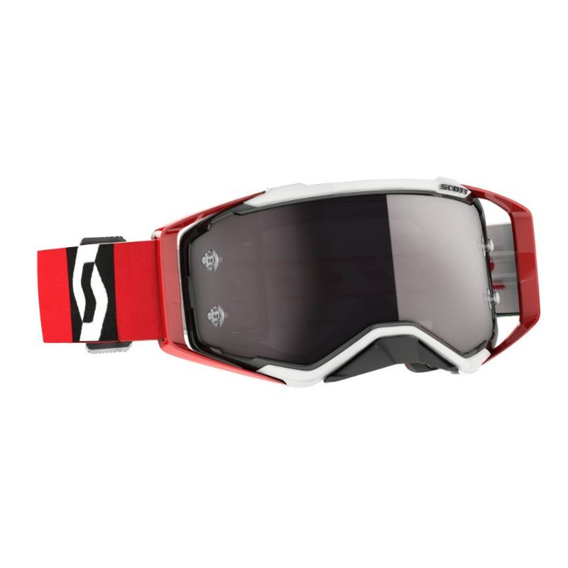 SCOTT - MASCHERINA MOTOCROSS PROSPECT LENTE SILVER - ROSSO/BIANCO