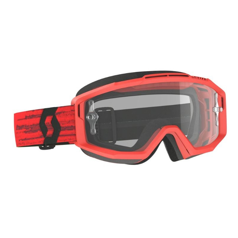 SCOTT - MASCHERINA MOTOCROSS SPLIT OTG LENTE TRASPARENTE - ROSSO