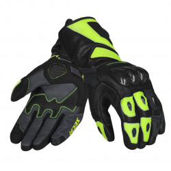 SECA - GUANTI MOTO IN PELLE ATOM NERO/GIALLO FLUO