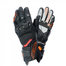 SECA - GUANTI MOTO IN PELLE UKEMI PRO NERO/ROSSO FLUO