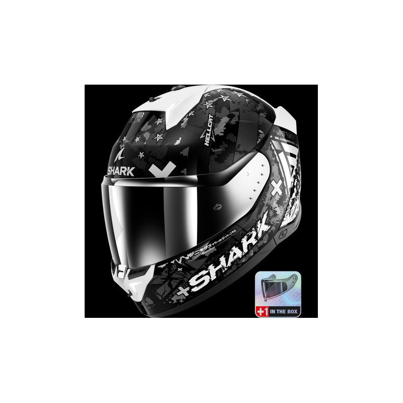 SHARK - CASCO MOTO INTEGRALE SKWAL I3 HELLCAT NERO/BIANCO/GRIGIO