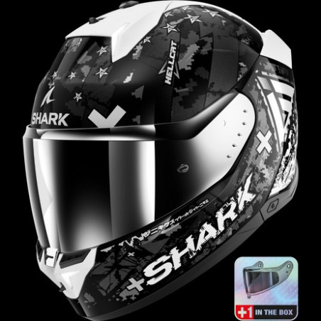 SHARK - CASCO MOTO INTEGRALE SKWAL I3 HELLCAT NERO/BIANCO/GRIGIO