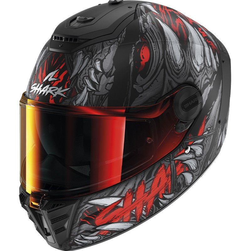 SHARK - CASCO MOTO INTEGRALE SPARTAN RS SHAYTAN NERO OPACO/ROSSO/GRIGIO SHARK - CASCO MOTO INTEGRALE SPARTAN RS SHAYTAN NERO OPACO/ROSSO/GRIGIO
