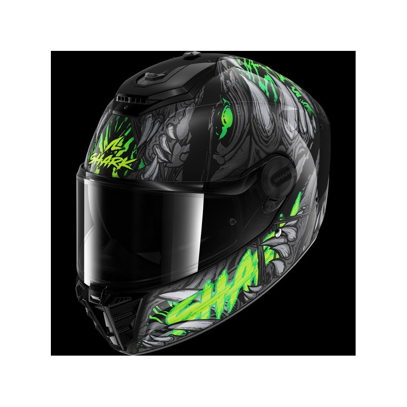 SHARK - CASCO MOTO INTEGRALE SPARTAN RS SHAYTAN NERO/VERDE/GRIGIO SHARK - CASCO MOTO INTEGRALE SPARTAN RS SHAYTAN NERO/VERDE/GRIGIO