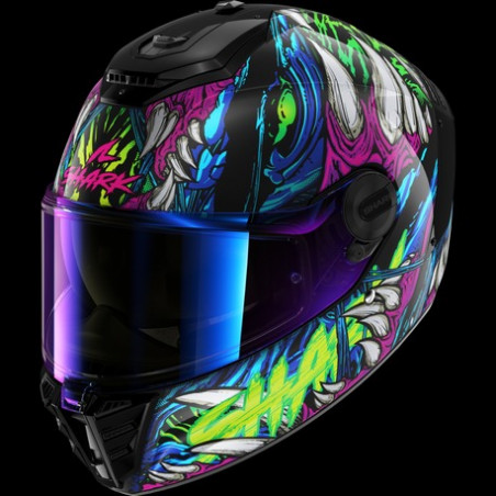 SHARK - CASCO MOTO INTEGRALE SPARTAN RS SHAYTAN NERO/VERDE/VIOLA