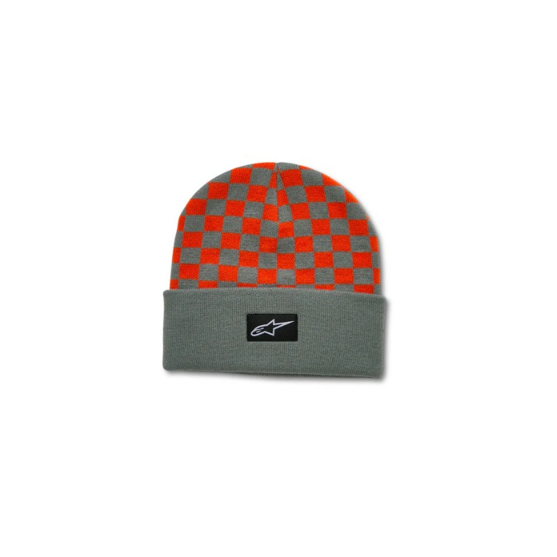 ALPINESTARS - BERRRETTO INVERNALE CHECKERED CUFF BEANIE - VERDE/ARANCIONE